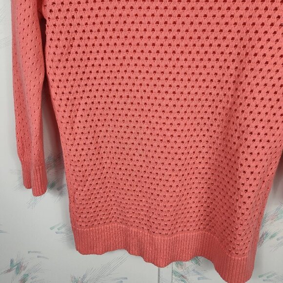 American Eagle Outfitters Coral Orange Open Knit Sweater - Picture 8 of 8